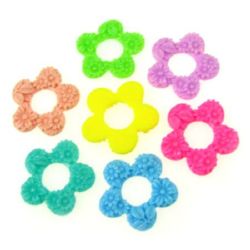 Flower resin for handmade jewelry projects 26x4 mm hole 10 mm colored - 5 pieces