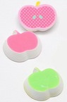 Resin apple bead type cabochon 19x21x6 mm assorted colors - 5 pieces