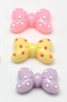 Resin ribbon bead type cabochon 24x14.5x8 mm assorted colors - 5 pieces