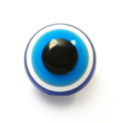 Acrylic Evil Eye Beads, Round Ball16x15 mm hole 3 mm -10 pieces