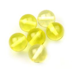 Resin acrylic round beads 12 mm hole 1 mm imitation citrine - 10 pieces