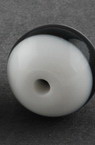 Топче 10x9 мм дупка 2 мм резин бяло на черно райе -50 броя