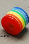 Resin acrylic beads, striped cylinder  10x9 mm hole 2 mm color - 20 pieces