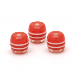 Stoc epuizat. Primeste notificare pe email cand produsul revine in stoc Cilindru de cauciuc 10x10 mm gaură 2 mm alb roșu -50 bucăți