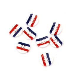 Rubber button 13x3 hole 1 mm white red blue -10 pieces