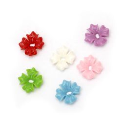 Acrylic resin flower bead 20x4 mm hole 3 mm mix - 10 pieces