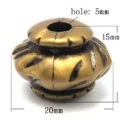 Margele Antic 20x15 gaura 5 mm culoare bronz antic -51 grame ~ 19 buc