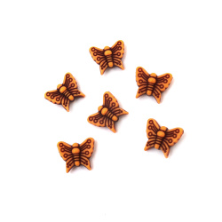 Margele Antic de fluture 13x11x4 mm gaura 1 mm maron - 50 grame ~ 171 buc