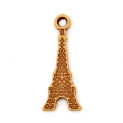 Antique Eiffel Tower pendant 30x12x2 mm hole 2 mm brown - 50 grams ~ 160 pieces