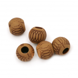 Margele Antic bila 11,5x10 mm gaura 4,5 mm maron -50 grame ~ 57 buc