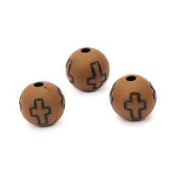 Antique Acrylic Beads, Round, Brown, 10mm, 2.5mm hole, 50gr.