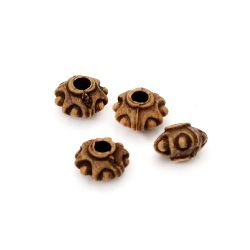 Antique acrylic washer beads 7.5x5 mm hole 2 mm brown - 50 grams ~ 290 pieces