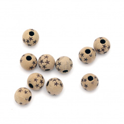 Antique Acrylic Beads ball 8mm hole 2mm brown -50 grams ~ 130 pieces