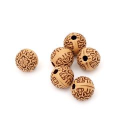 Antique acrylic round  beads 12mm hole 3mm brown - 50g ~ 45pcs