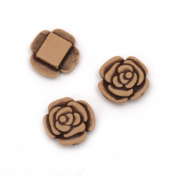 Antique acrylic flower bead 19x14 mm hole 8x2.5 mm brown - 50 grams ~ 42 pieces