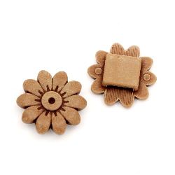 Antique acrylic flower bead 21x21x7 mm hole 3 mm brown - 50 grams ~ 45 pieces