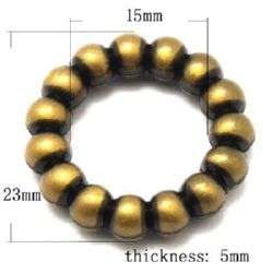 Antique acrylic ring beads  23x15x5 mm color antique bronze - 50 grams ~ 53 pieces
