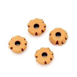 Antique acrylic washer bead 10x4 mm hole 3 mm brown - 50 grams ± 150 pieces