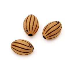 Plastic Antique Oval Bead for Craft Jewelry and Decoration, 11x8 mm, Hole: 2 mm, Brown -50 grams ± 110 pieces