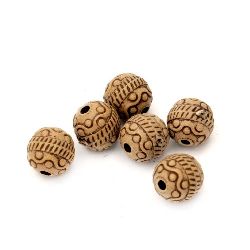 Antique acrylic ball bead 8 mm hole 1.5 mm brown - 50 grams ± 140 pieces