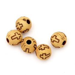 Antique acrylic ball bead 8 mm hole 2 mm brown - 50 grams ± 130 pieces
