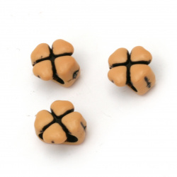 Antique Lucky Clover Bead, 13x9 mm, Hole: 11 mm, Orange -50 grams ~ 90 pieces