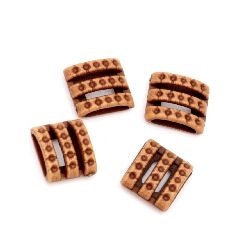 Antique acrylic figurine bead 13x11x5 mm hole 10x3 mm brown - 50 grams ~ 180 pieces