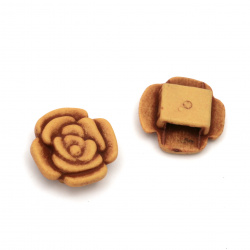 Antique acrylic rose  bead 19x19x7 mm hole 8x3 mm color brown - 50 grams ± 45 pieces