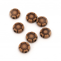 Antique Flower Bead, 10x4 mm, Hole: 2 mm, Brown -50 grams ~ 160 pieces