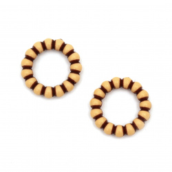 Plastic Antique Ring Bead, 23x5 mm, Hole: 15 mm, Brown -50 grams ~ 50 pieces