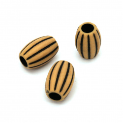 Antique Oval Bead for Jewelry and Decoration, 15x10 mm, Hole: 5 mm, Brown -50 grams ~ 50 pieces