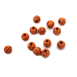 Plastic Ball Bead ANTIQUE / 8 mm, Hole: 2 mm / Brown - 50 grams ~ 180 pieces