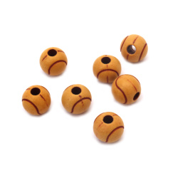 Tennis Ball Bead ANTIQUE /  10x11.5 mm, Hole: 3.5 mm / Brown - 50 grams ~ 65 pieces