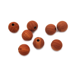 Acrylic Imitation Wood Bead ANTIQUE / 8x9 mm, Hole: 4.5 mm / Brown - 50 grams ~ 55 pieces