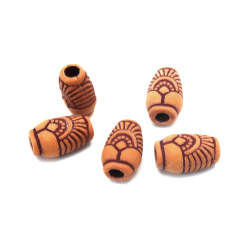 Imitation Wood Tube Bead ANTIQUE / 20x12 mm, Hole 4.5 mm color brown -50 grams ~25 pieces