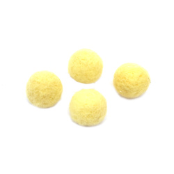 Hand-Felted Wool Felt Ball, 20 mm, Pale Yellow - 4 Pieces