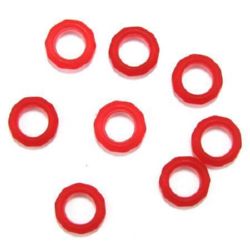 Transparent Matte Plastic Ring Bead, 18x4 mm, Red -50 grams ~ 111 pieces