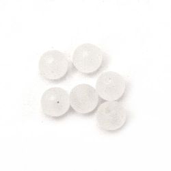 Bead transparent ball 6 mm hole 1 mm matte color white -20 grams ~ 200 pieces