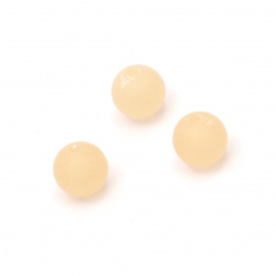 Frosted Plastic Ball, 8 mm, Hole: 2 mm, Pale Orange -20 grams ~ 80 pieces