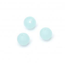 Frosted Plastic Ball, 8 mm, Hole: 2 mm, Pale Blue -20 grams ~ 80 pieces