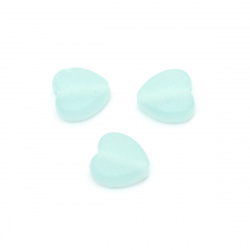 Transparent Matte Heart Bead, 9x8.5x4 mm, Hole: 2 mm, Pale Blue -20 grams ~ 125pieces