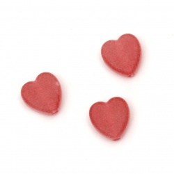 Καρδιά διάφανη χάντρα  9x8,5x4 mm τρύπα 2 mm ματ χρώμα κόκκινο -20 γραμμάρια ~ 125τεμάχια