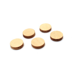 Wooden Coin-Shaped Beads 20x5 mm, Hole: 2 mm, Natural Color - 20 pieces