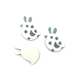 Wooden Chicken Cutouts  36x40x1.5 mm - 10 pieces