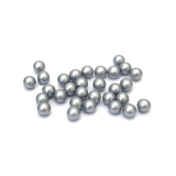 Wooden Pearl Balls 8 mm, Without Hole, Silver Color - 50 pieces