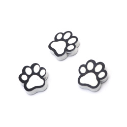 Mărgele de lemn tip labă 19x20x5.5 mm gaură 2 mm culoare alb și negru - 5 bucăți