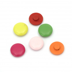 One-colored Round Wooden Buttons, 20x4 mm, Hole: 1.5 mm, MIX -10 pieces