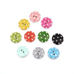 Nasture lemn 20x4 mm gaura 2 mm puncte MIX - 10 bucati