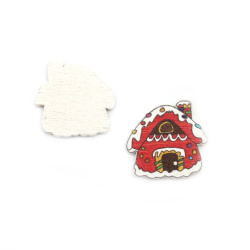 Cut оut Wooden Shape for Decoration, Christmas House / 28x28x2 mm - 10 pieces
