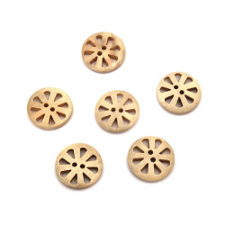 Natural Wood Button / 20x4 mm,  Hole: 2 mm - 10 pieces